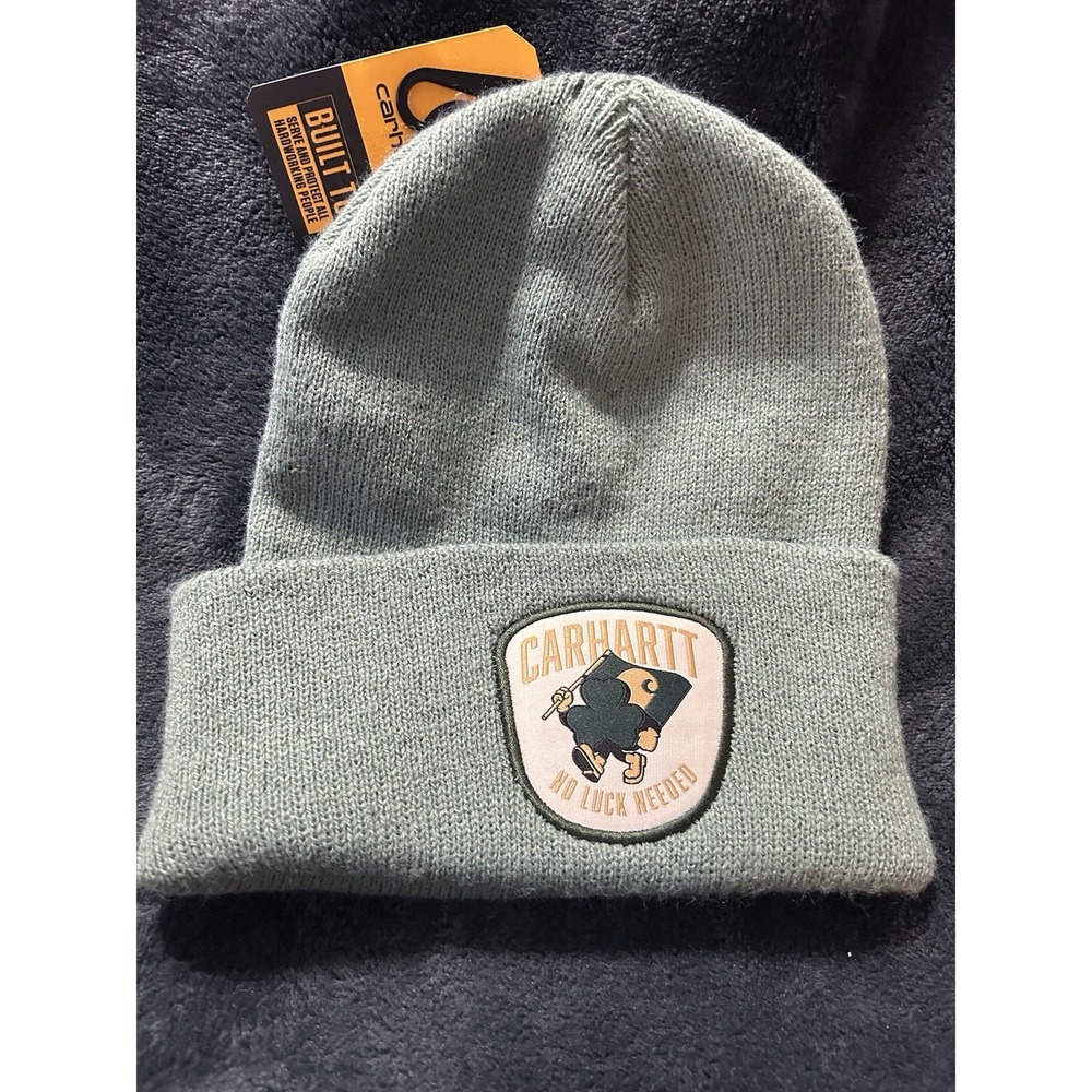 Carhartt AH7842-M One Size Shamrock Light Green Patch Beanie Cap Hat (A7)